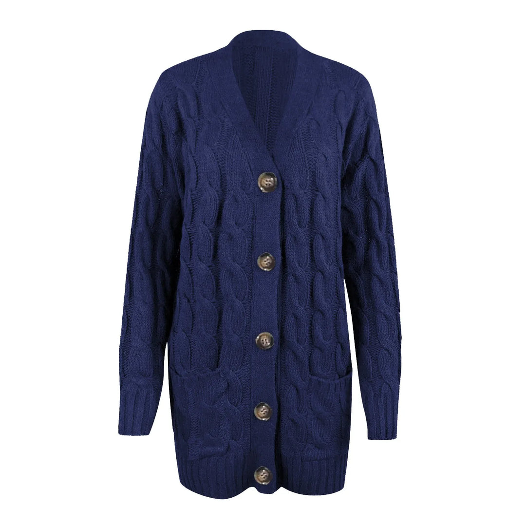 Cardigan da donna in maglia con bottoni