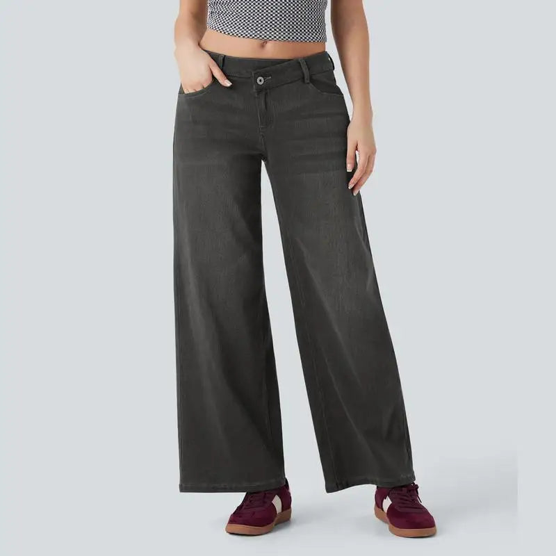 Serenity | Women's Baggy Wide-Leg Jeans-Metro Lane Plaza