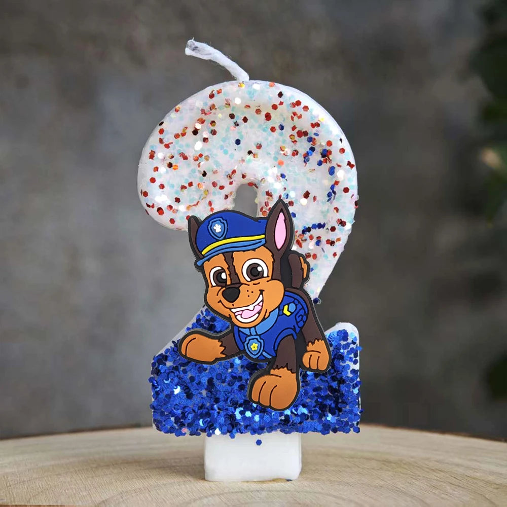 Vela con números del 0 al 9 para decorar tartas de cumpleaños de personajes de dibujos animados