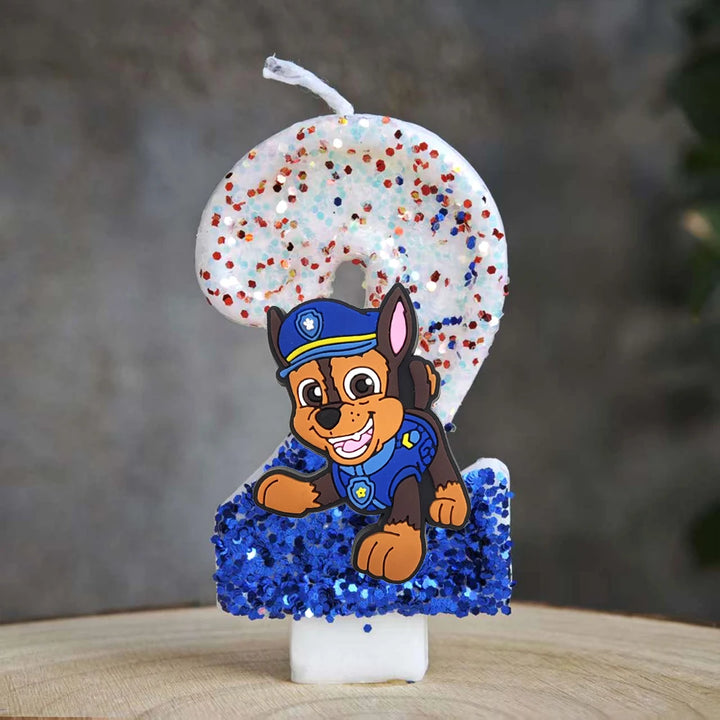 Vela con números del 0 al 9 para decorar tartas de cumpleaños de personajes de dibujos animados