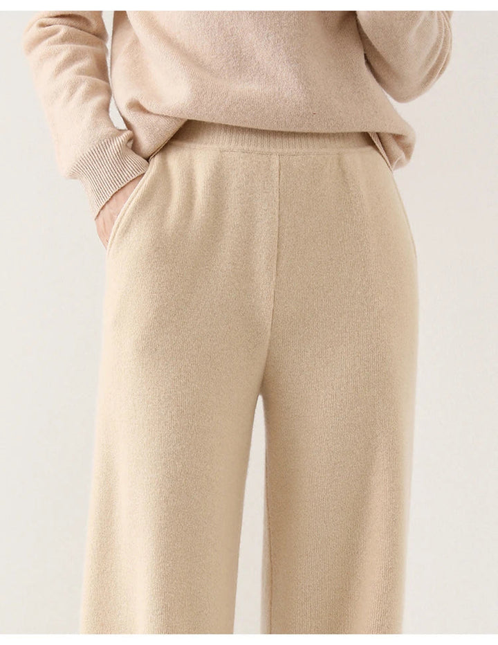 Luxe Merino Pants | Women's High Waist Merino Wool Trousers-Metro Lane Plaza