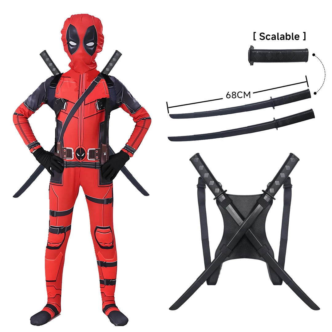 Deadpool-kostume i høj kvalitet til børn til halloween og cosplay