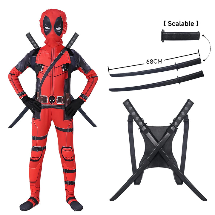 Deadpool-kostume i høj kvalitet til børn til halloween og cosplay