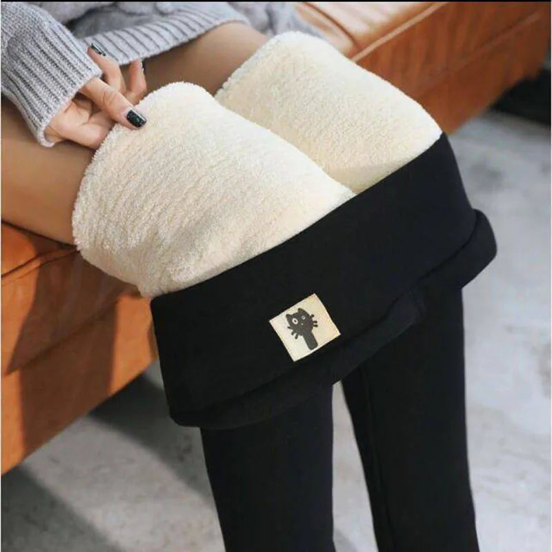 Women's High Waist Thermal Fleece Leggings for Winter Comfort