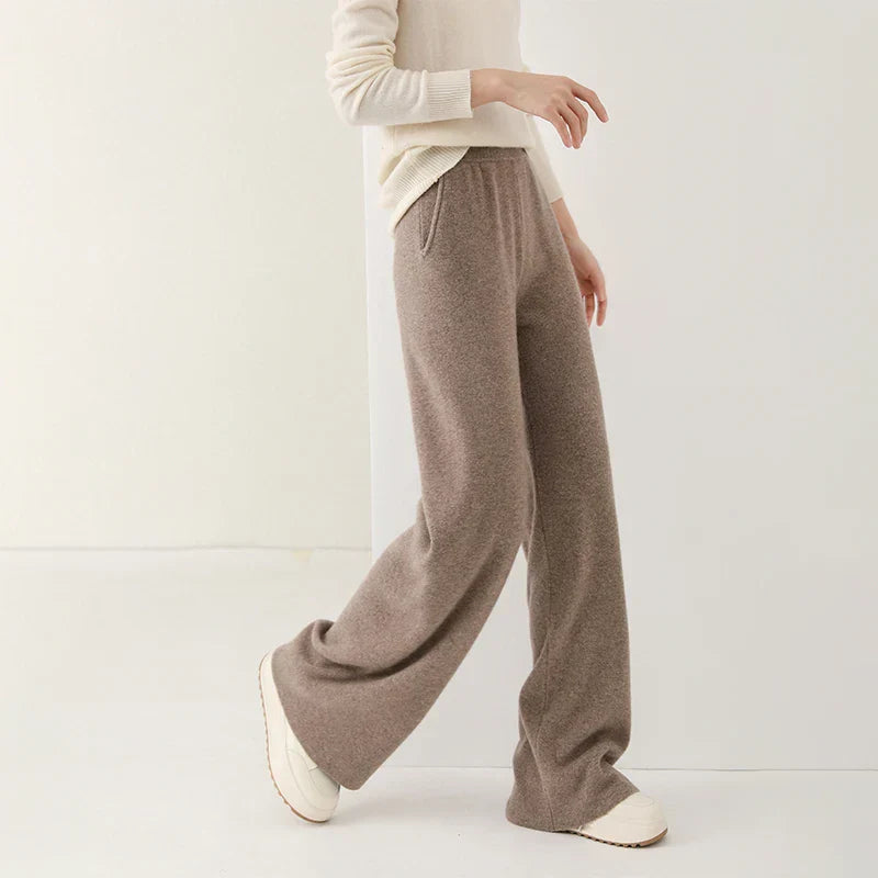 Luxe Merino Pants | Women's High Waist Merino Wool Trousers-Metro Lane Plaza