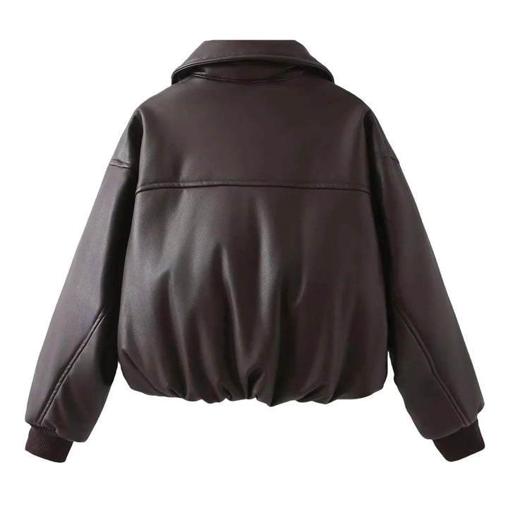 Bonita | Women's Oversized Vegan Leather Jacket-Metro Lane Plaza