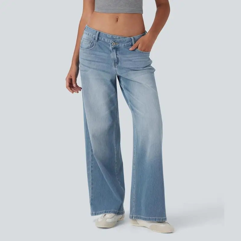 Serenity | Women's Baggy Wide-Leg Jeans-Metro Lane Plaza