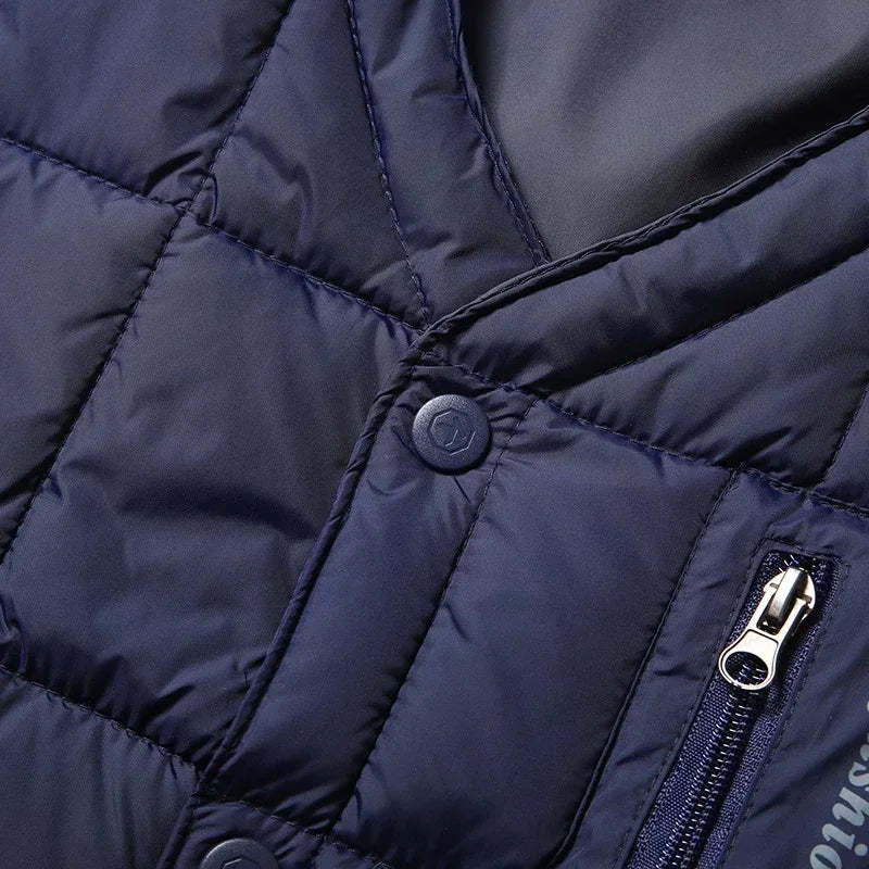 Leichte Daunenweste für Herren – V-Ausschnitt, Winterjacke aus Polyester