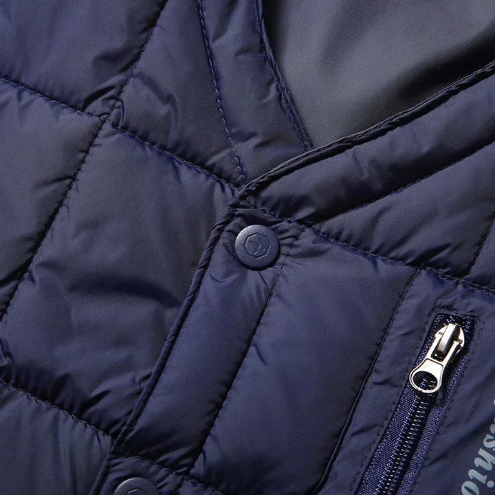 Leichte Daunenweste für Herren – V-Ausschnitt, Winterjacke aus Polyester