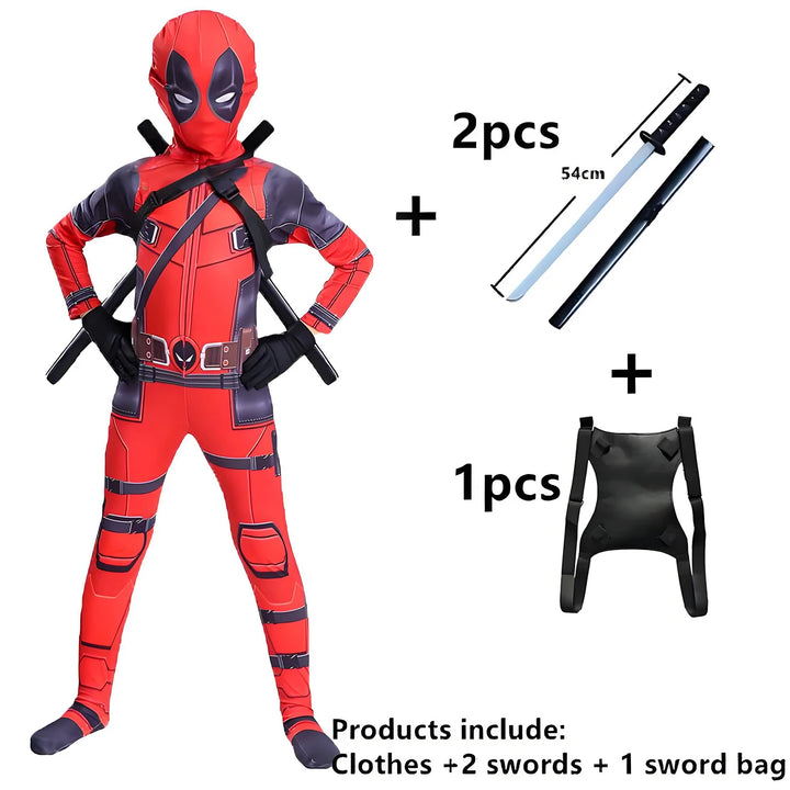 Deadpool-kostume i høj kvalitet til børn til halloween og cosplay