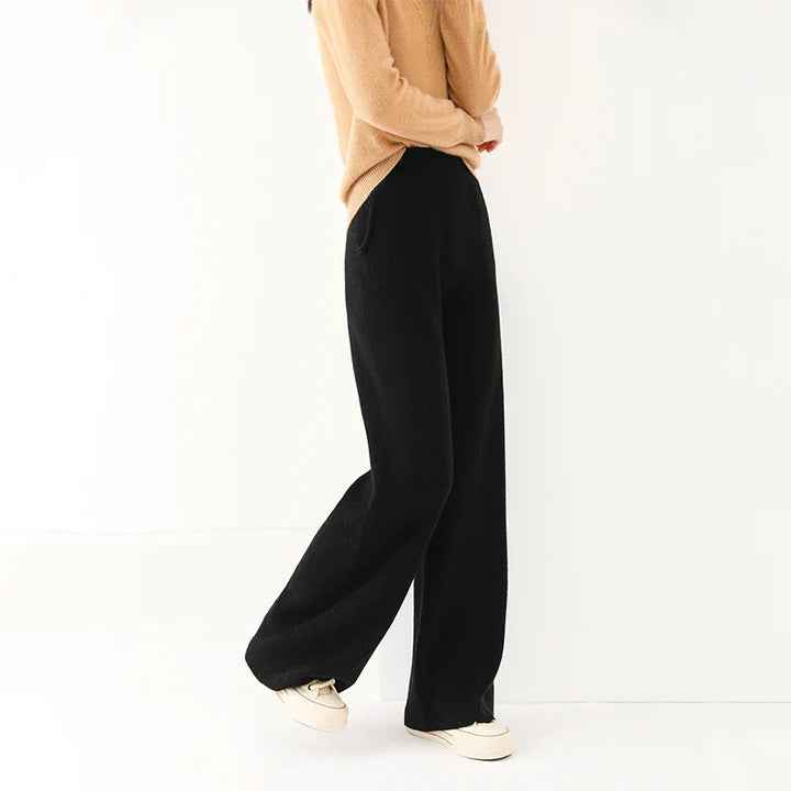 Luxe Merino Pants | Women's High Waist Merino Wool Trousers-Metro Lane Plaza