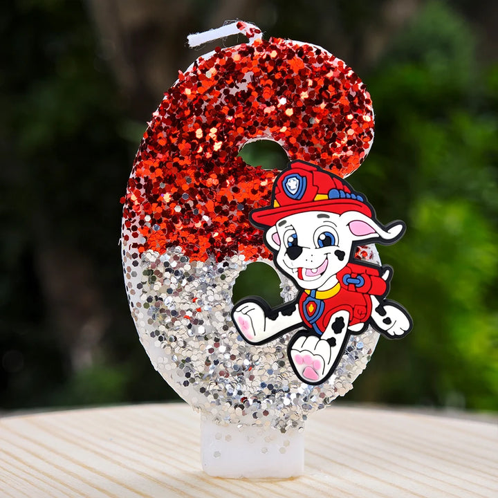 Vela con números del 0 al 9 para decorar tartas de cumpleaños de personajes de dibujos animados