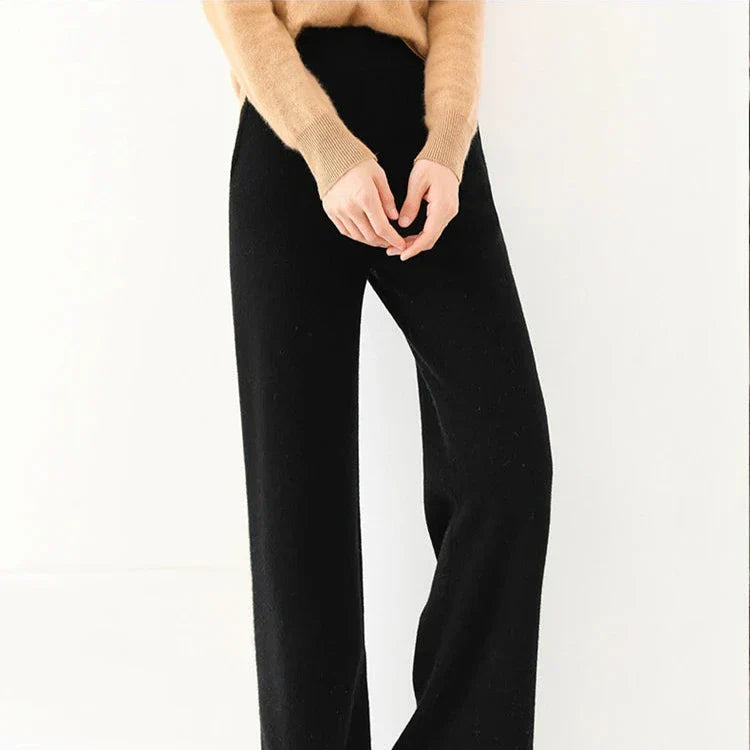 Luxe Merino Pants | Women's High Waist Merino Wool Trousers-Metro Lane Plaza