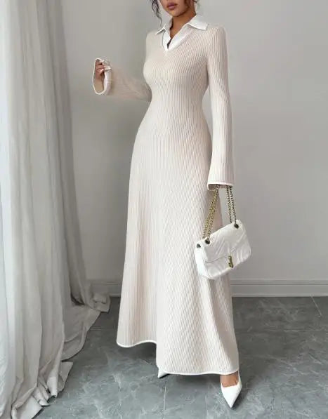 Margaret | Women's Knit Maxi Dress - Comfortable & Stylish-Metro Lane Plaza