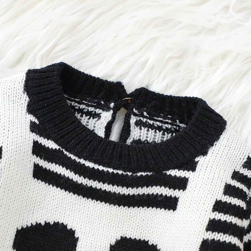 Kids Halloween Skeleton Long Sleeve Knitted Baby Bodysuit