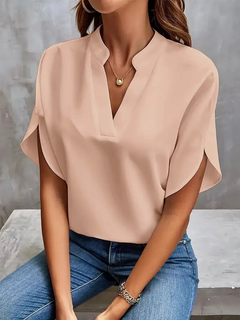 Bettina | Women's Stylish V-Neck Flowing Blouse-Metro Lane Plaza