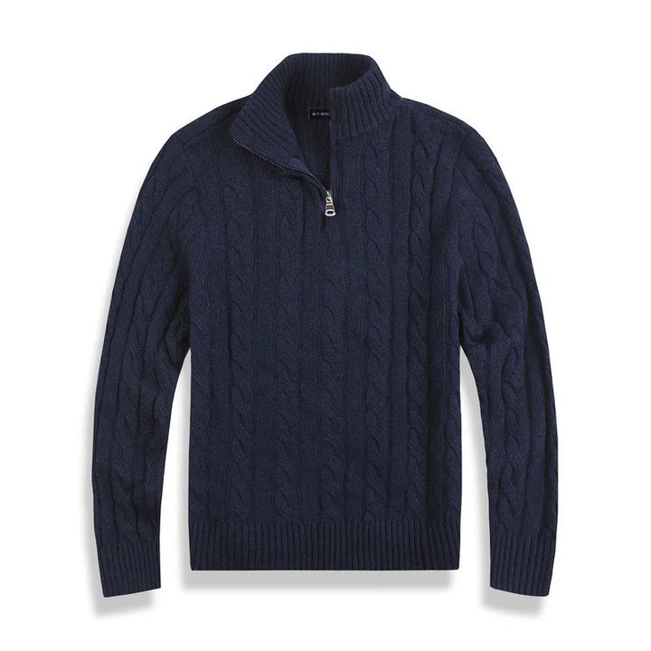 Herrenpullover mit halbem Reißverschluss