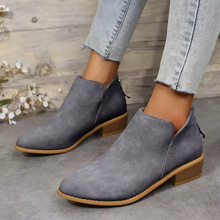 Botins de cunha para mulher com biqueira pontiaguda