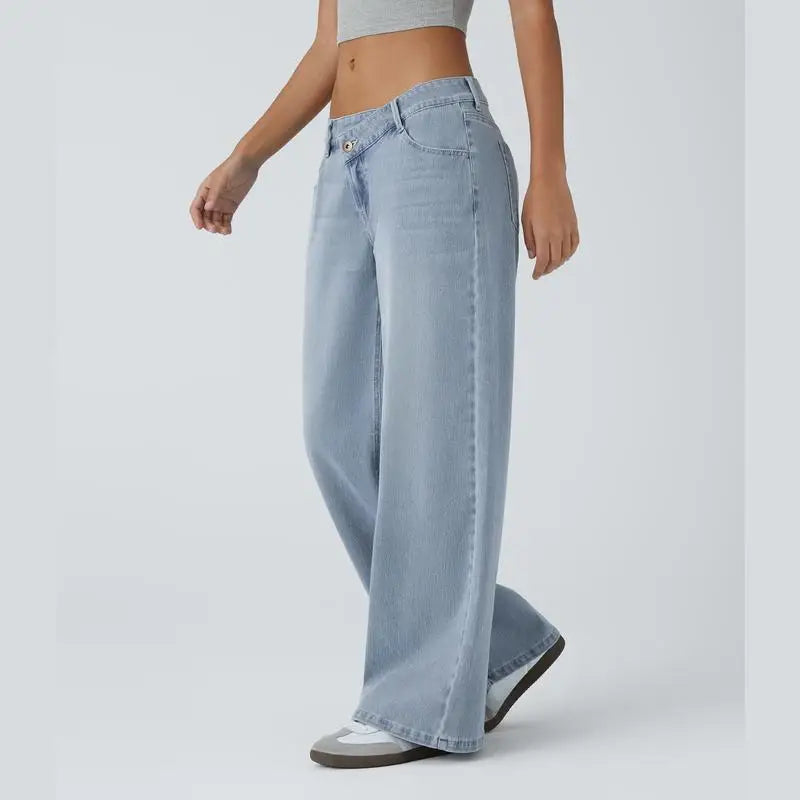 Serenity | Women's Baggy Wide-Leg Jeans-Metro Lane Plaza