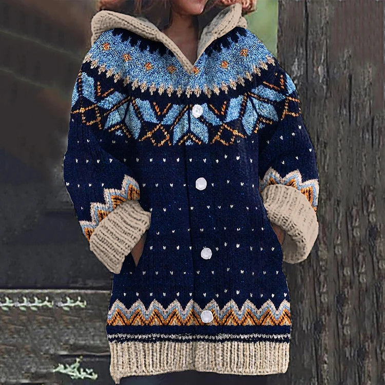 Lola | Women's Cozy Patterned Cardigan-Metro Lane Plaza