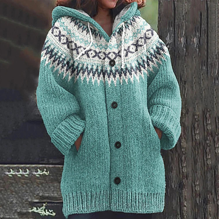 Lola | Women's Cozy Patterned Cardigan-Metro Lane Plaza