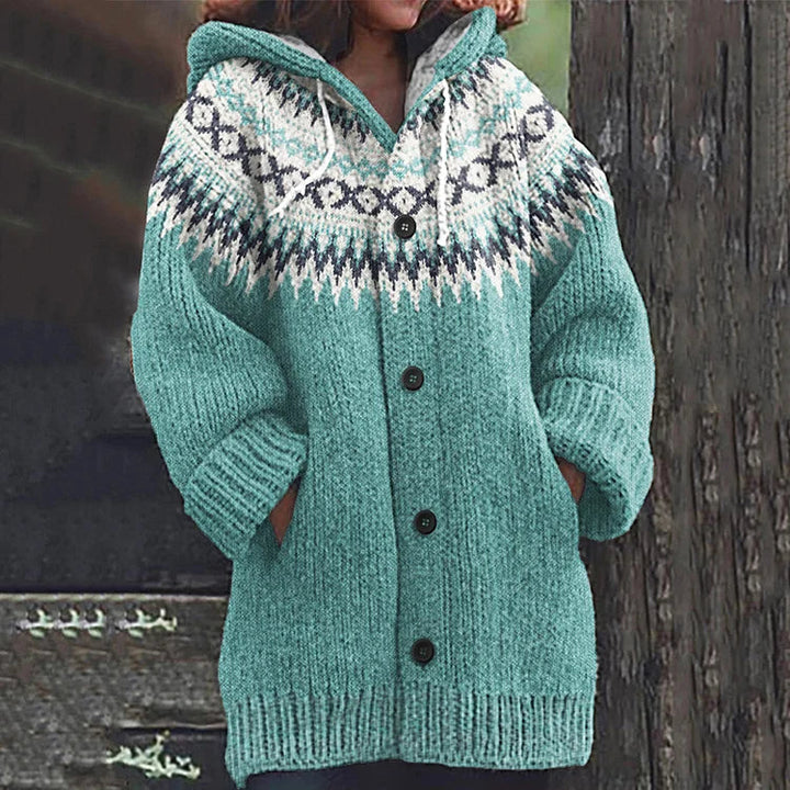 Lola | Women's Cozy Patterned Cardigan-Metro Lane Plaza