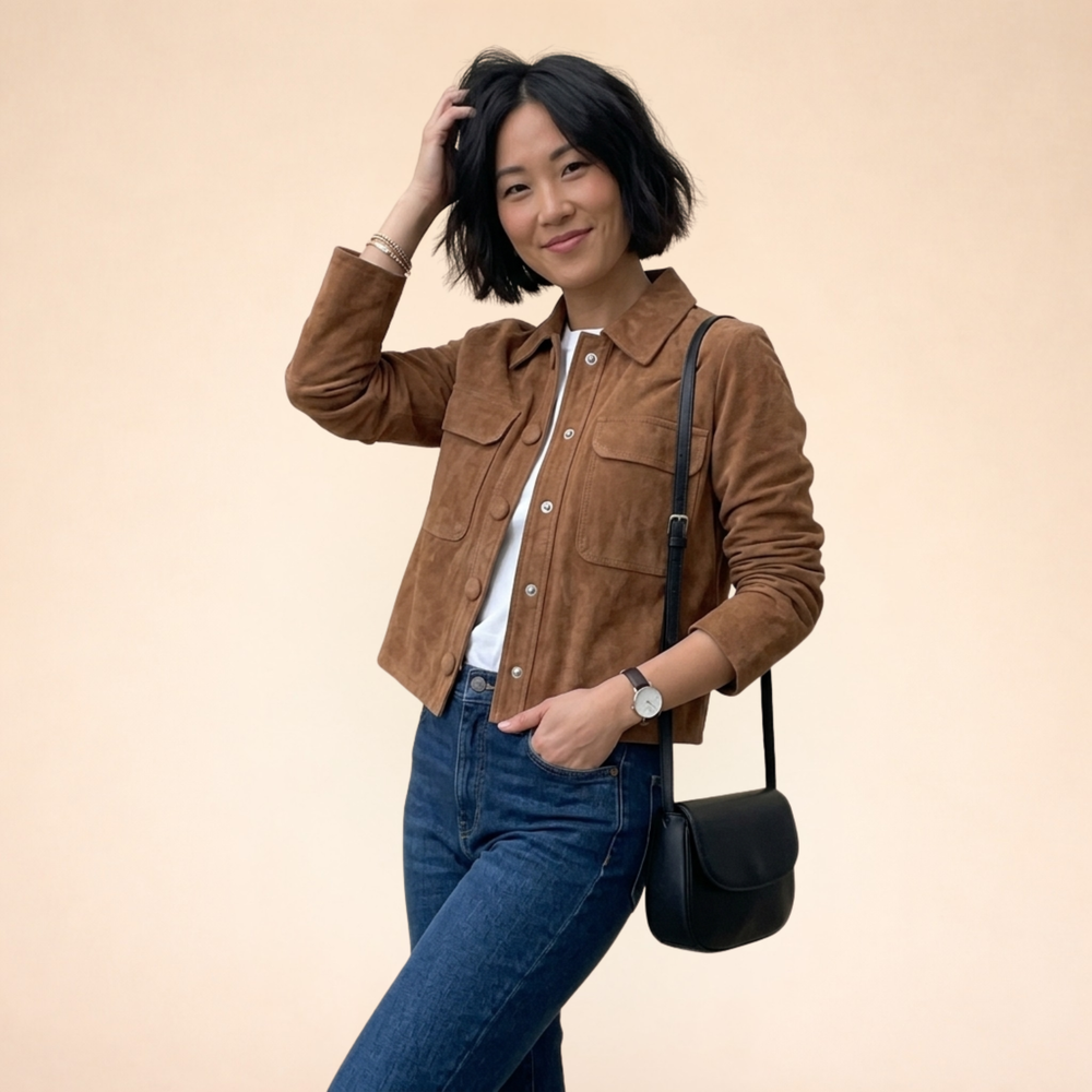 Cassandra | Women's Timeless Elegant Suede Jacket-Metro Lane Plaza