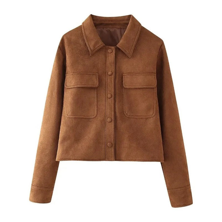 Cassandra | Women's Timeless Elegant Suede Jacket-Metro Lane Plaza