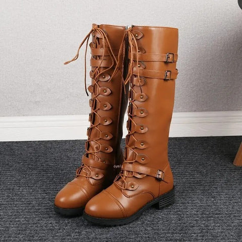 Bottes rétro à lacets pour femmes