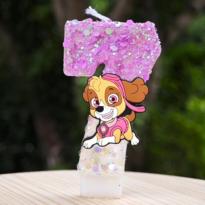 Vela con números del 0 al 9 para decorar tartas de cumpleaños de personajes de dibujos animados