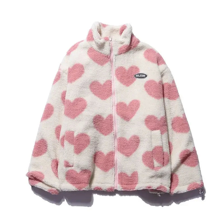 Giacca reversibile con cuore e dal comfort avvolgente da donna