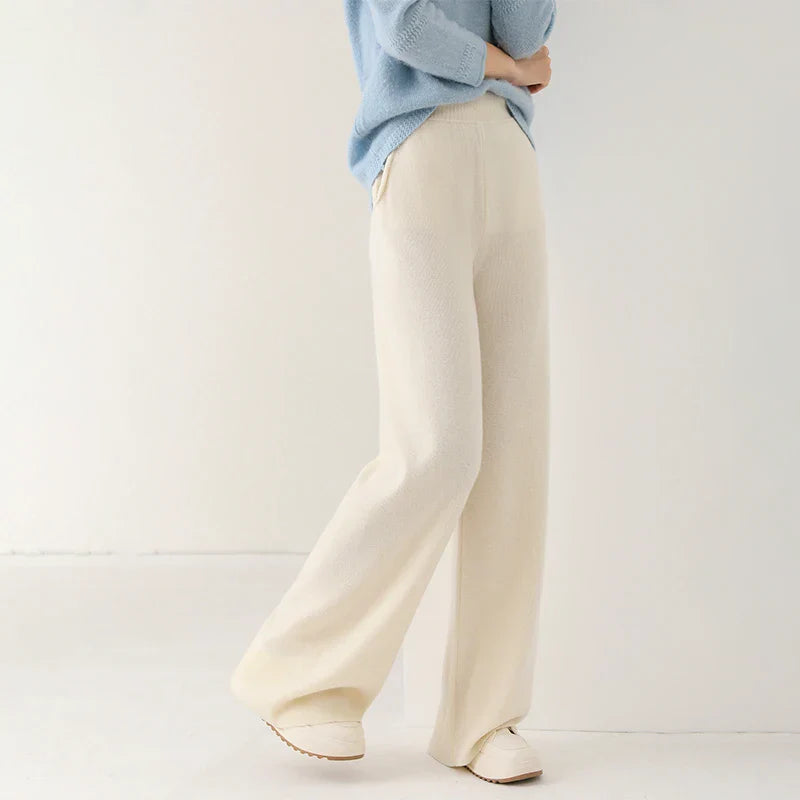 Luxe Merino Pants | Women's High Waist Merino Wool Trousers-Metro Lane Plaza