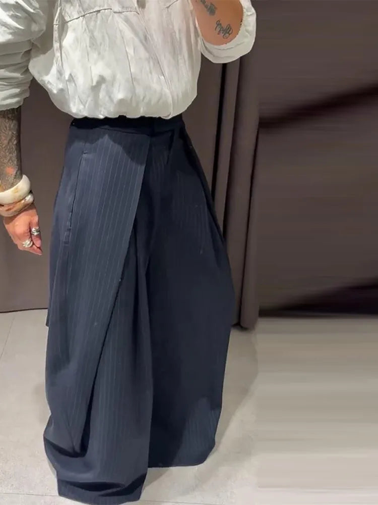 Maud | Women's Striped Baggy Trousers-Metro Lane Plaza