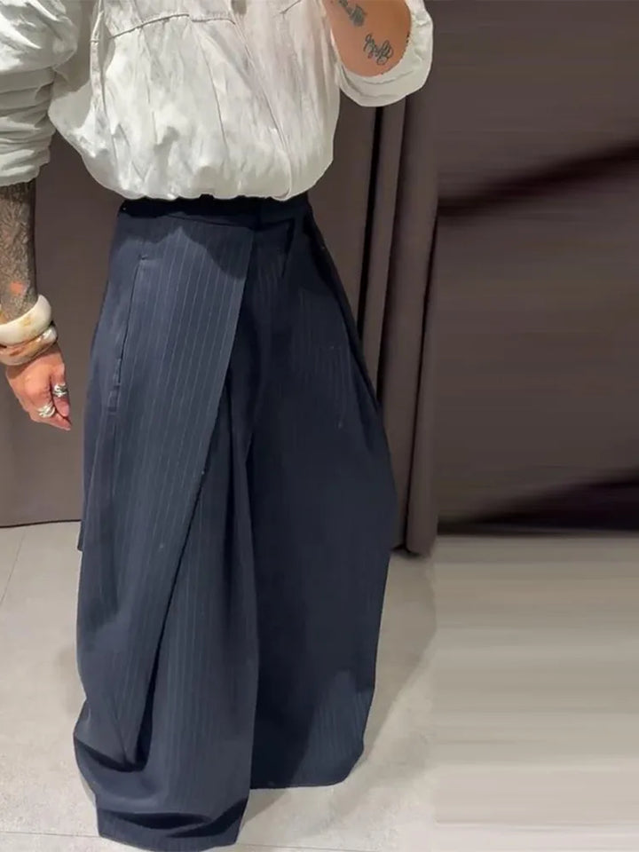 Maud | Women's Striped Baggy Trousers-Metro Lane Plaza