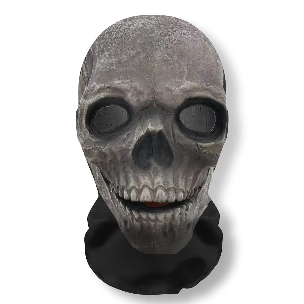 Máscara 3D de Ghost Face para o Halloween, acessório de fantasia com malha elástica e cobertura integral da cabeça em forma de caveira