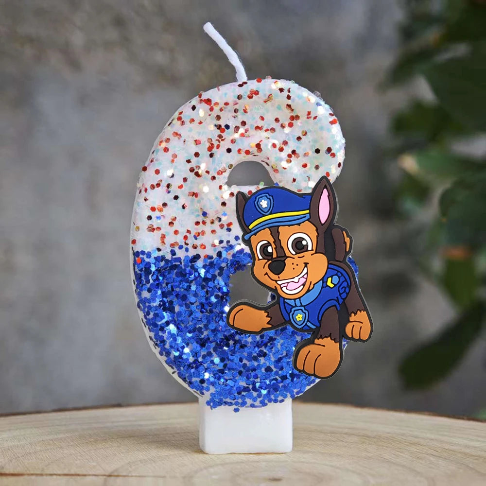 Vela con números del 0 al 9 para decorar tartas de cumpleaños de personajes de dibujos animados