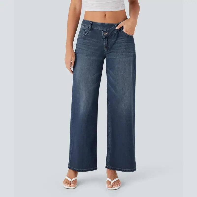 Serenity | Women's Baggy Wide-Leg Jeans-Metro Lane Plaza