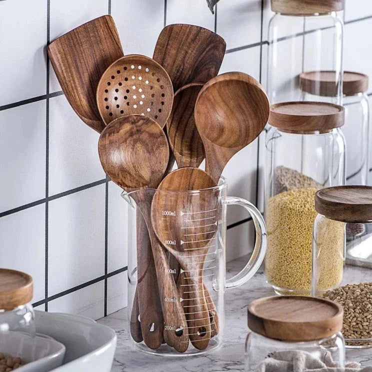 Artisan Teakwood Cooking Utensil Set-Metro Lane Plaza