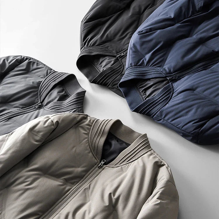 Men's Quilted Bomber Jacket-Metro Lane Plaza