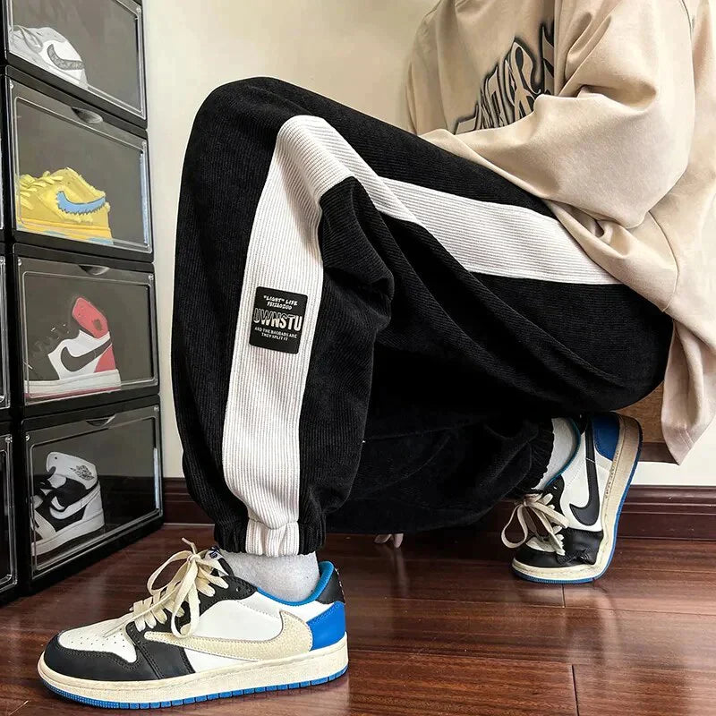 Men's Patch Design Streetwear Jogging Pants-Metro Lane Plaza