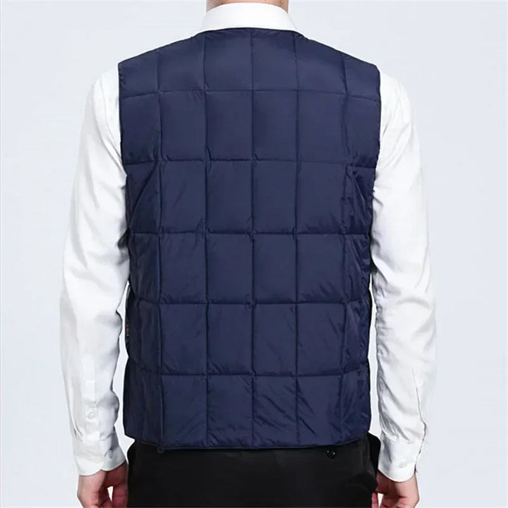 Leichte Daunenweste für Herren – V-Ausschnitt, Winterjacke aus Polyester