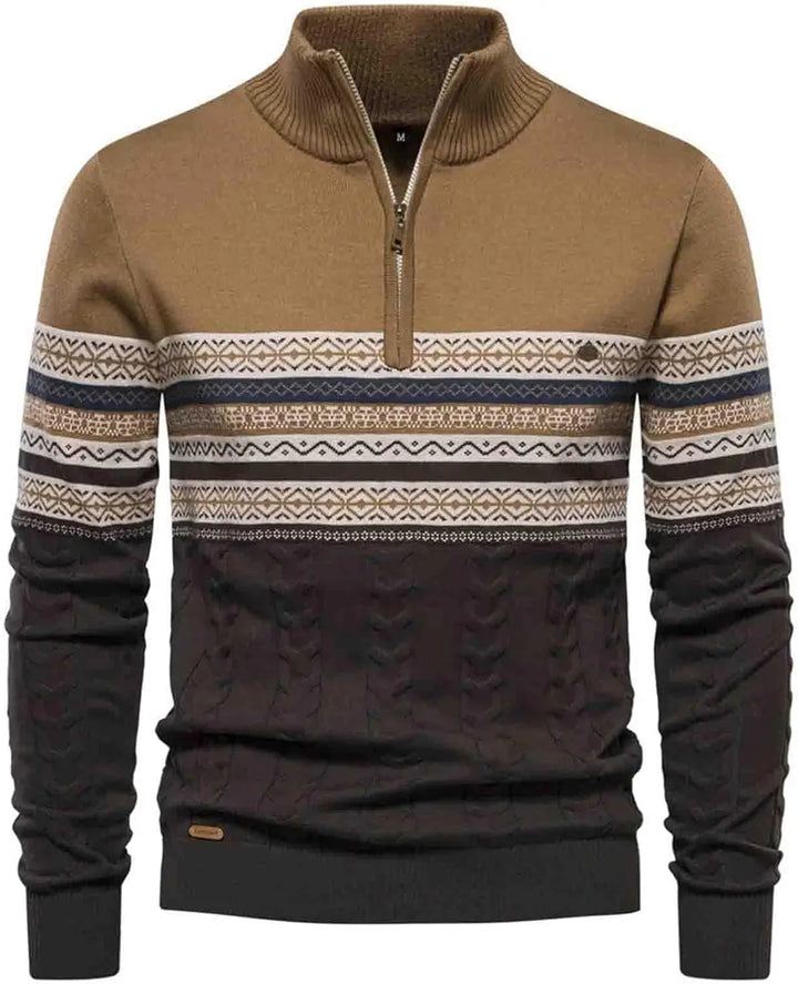 Camisola masculina com fecho de um quarto
