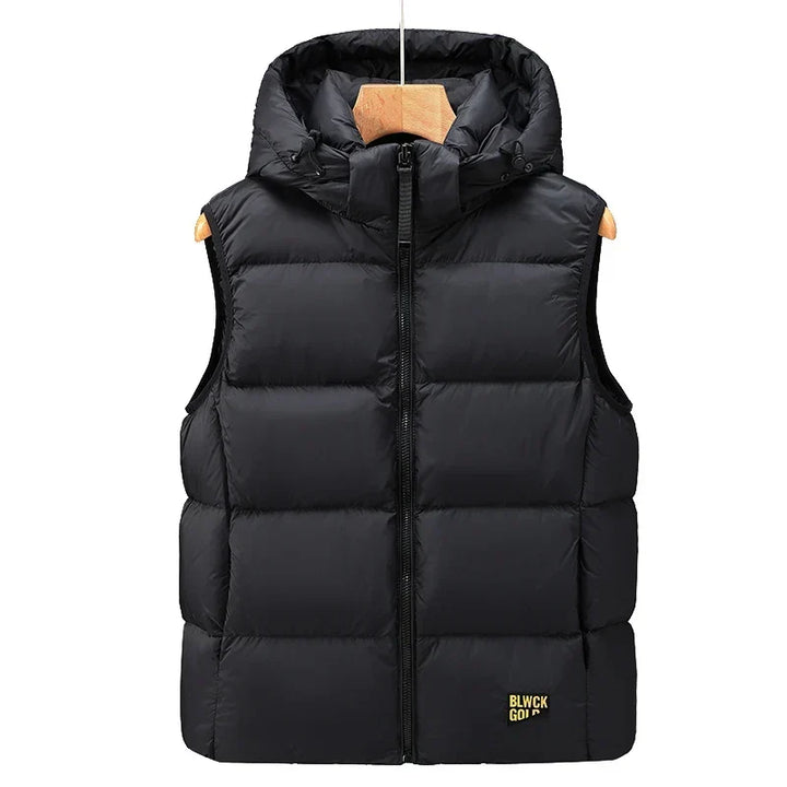 Warme doorgestikte bodywarmer met dons voor heren – katoenmix voor het herfstseizoen
