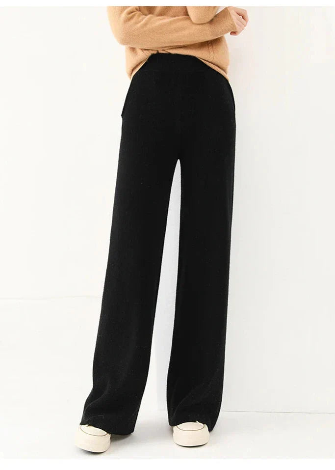 Luxe Merino Pants | Women's High Waist Merino Wool Trousers-Metro Lane Plaza
