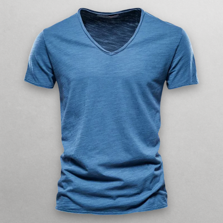 Men's Cotton Slim Fit V-Neck T-Shirt – Comfortable and Stylish-Metro Lane Plaza