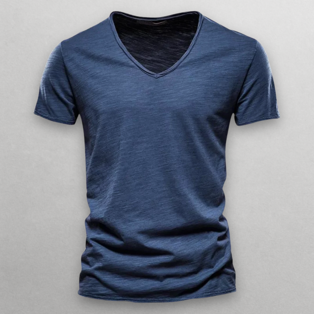 Men's Cotton Slim Fit V-Neck T-Shirt – Comfortable and Stylish-Metro Lane Plaza