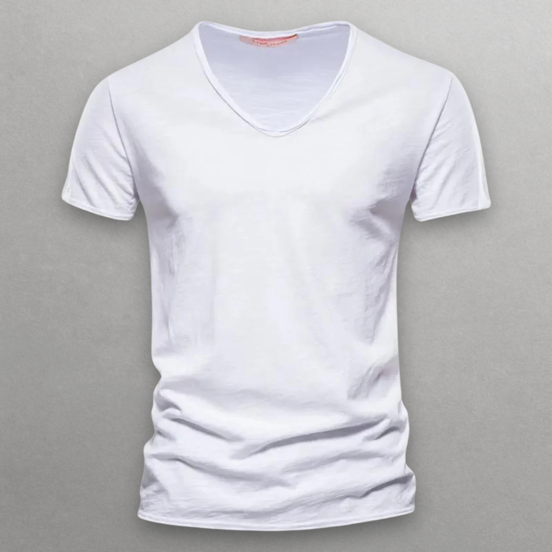Men's Cotton Slim Fit V-Neck T-Shirt – Comfortable and Stylish-Metro Lane Plaza