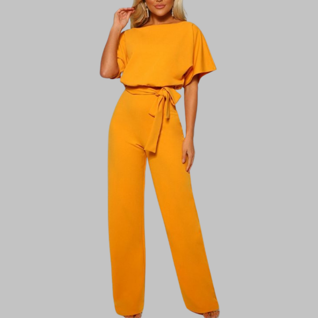 Nova | Women's Belted Wide-Leg Elegant Jumpsuit-Metro Lane Plaza