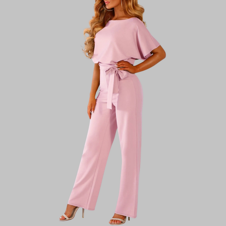 Nova | Women's Belted Wide-Leg Elegant Jumpsuit-Metro Lane Plaza