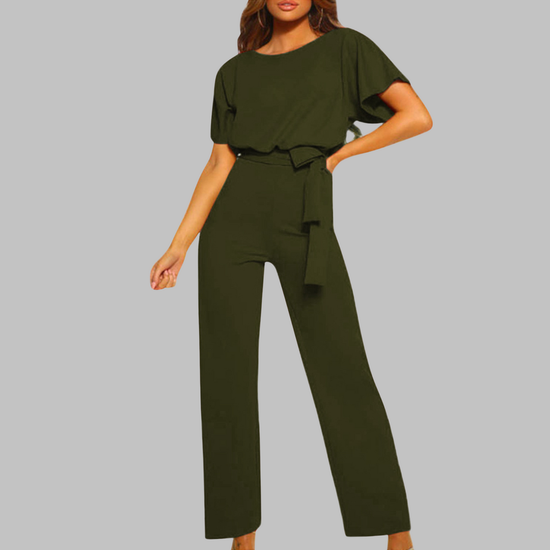 Nova | Women's Belted Wide-Leg Elegant Jumpsuit-Metro Lane Plaza